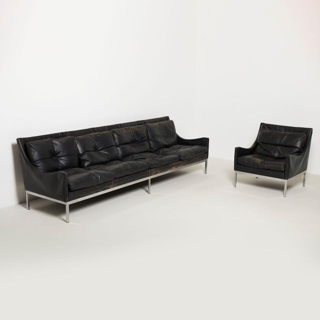 Mid-Century Lounge Chairs in Chrome and Patinated Leather, Germany, 1960s, Set of 2 For Sale - Image 9 of 13