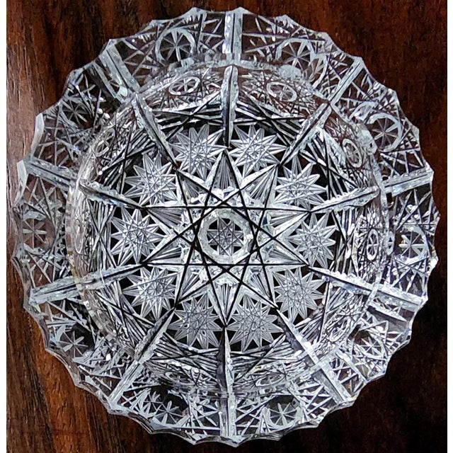Beautiful Vintage Intricately Cut Fine Crystal Small Round Bowl. For Sale - Image 11 of 13