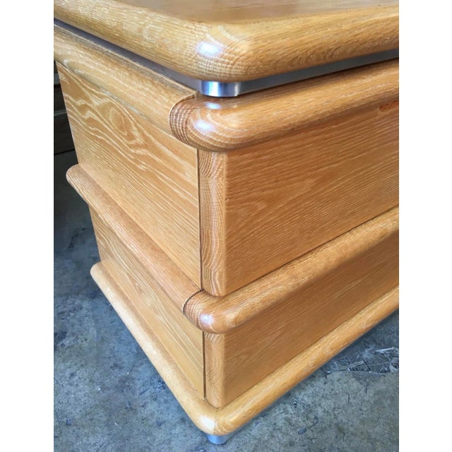 1980s 1980s Jay Spectre for Century "Eclipse" Cerused Oak Nightstands - A Pair For Sale - Image 5 of 5