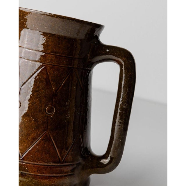 Vintage Ceramic Jug or Vase with Handle by Urbano Fontana, Italy, 1970s For Sale - Image 6 of 11