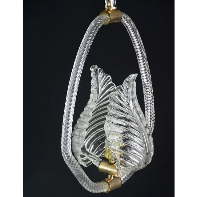 1950s Pink and Trasparent Murano Glass Chandelier by Barovier E Toso - Set of 2 For Sale - Image 16 of 18