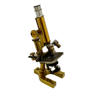 Antique Fine Quality Fancy Model Solid Brass Doctors Microscope by Bausch & Lomb Optical Co. New York - Circa 1898
