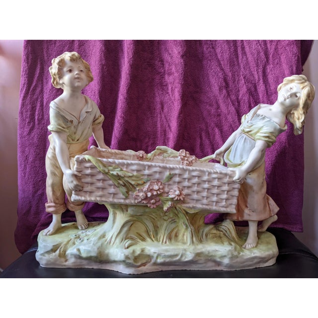 1900s Large Antique Dux Bohemia Porcelain Figurine Centerpiece For Sale - Image 11 of 11