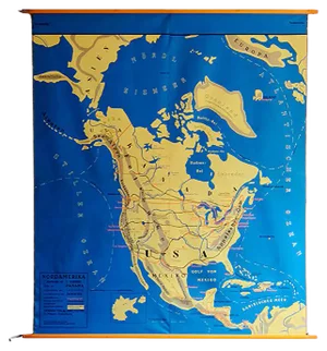 Double-Sided America Map from Störmer-Verlag Vlotho, 1960s