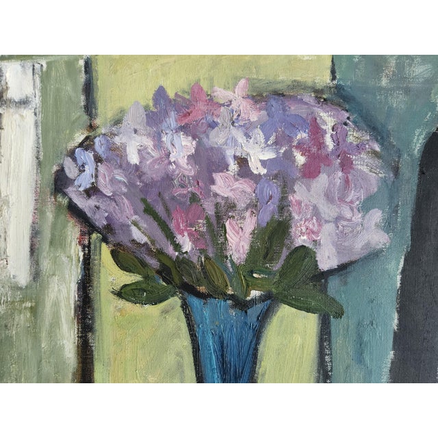 Oil on linen from Sweden dated 1951 painted by Ulla Borgström (1918-1999) a multifaceted Swedish artist recognized for her...