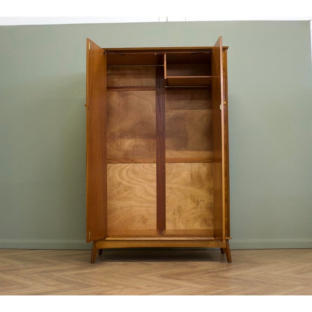 Vintage Walnut Wardrobe by Alfred Cox for Heals, 1950s For Sale - Image 6 of 11