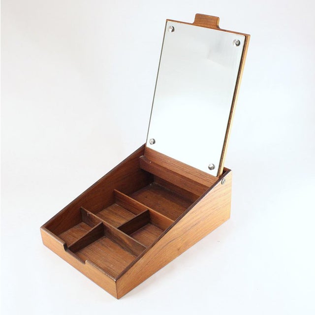 Mid-Century Danish Teak Jewelry Box by Aksel Bender Madsen and Ejner Larsen for Willy Beck, 1960s For Sale - Image 3 of 5