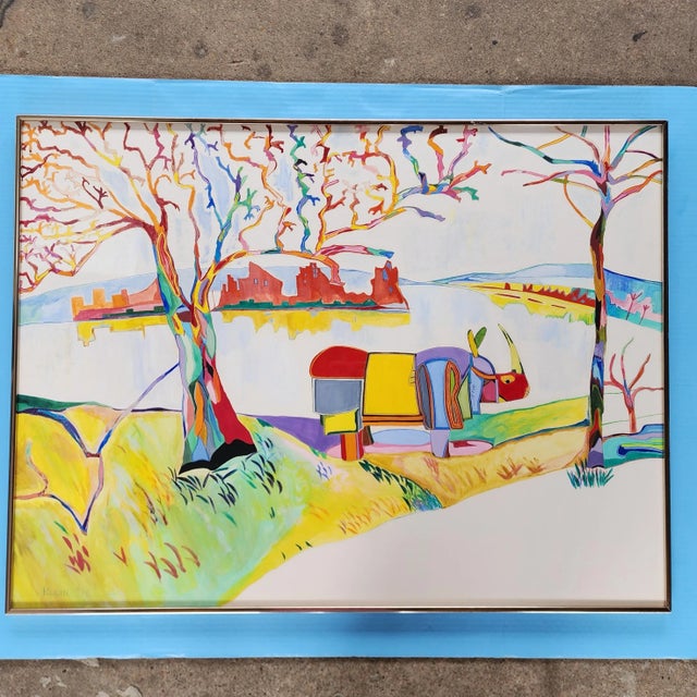 Red Late 20th Century "Save the Planet - All Creatures Great and Small" Original Fauvist Painting by Texas Artist For Sale - Image 8 of 8