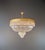 Art Deco 1930s Low Plafonnier Crystal Chandelier Brass Lustre Ceiling Art Deco Gold For Sale - Image 3 of 12