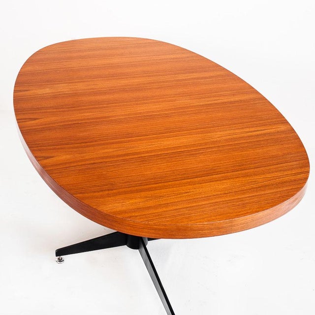 1960s Vintage Dining Table with Extension in Iron and Teak attributed to Roche Bobois, France, 1965 For Sale - Image 5 of 13