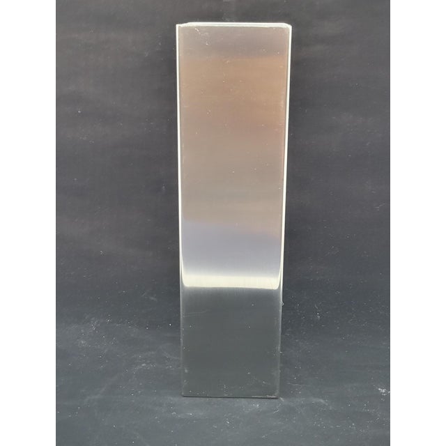 Modernist Vase in Brushed Aluminum, France, 1970s For Sale - Image 5 of 6