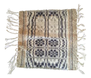 1960s Boho Chic Reversible Wool Weaving Rug Saddle Blanket