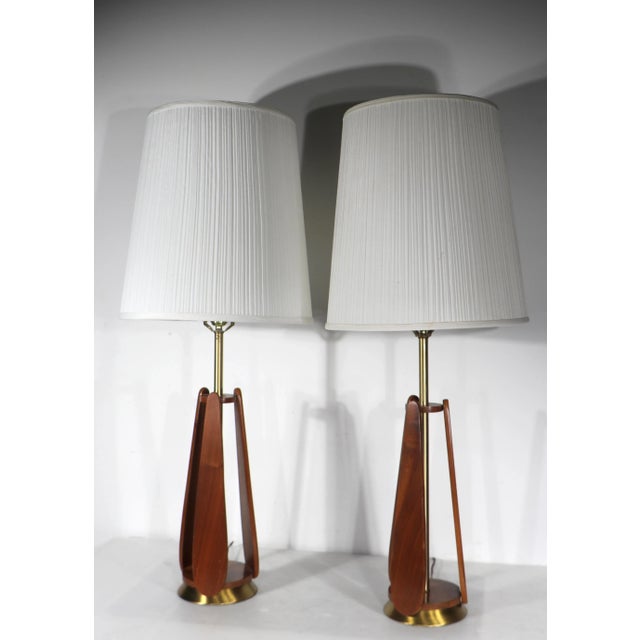 Pr. Architectural Mid Century Table Lamps For Sale - Image 10 of 12