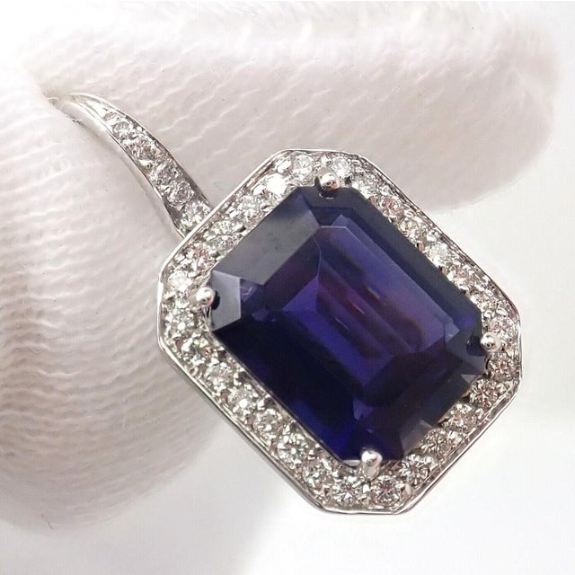 Pasquale Bruni 18k White Gold Iolite Diamond Earrings, Pair For Sale - Image 11 of 12