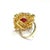 Bochic “Capri” Vintage Ruby, Sapphire & Tanzanite Cocktail Ring — 18K Gold & Silver For Sale - Image 11 of 13
