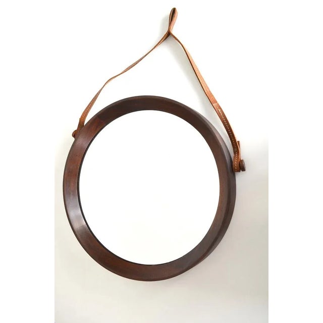 Glass Teak Mirror by Uno & Östen Kristiansson for Luxus Vittsjö, 1960s For Sale - Image 7 of 11