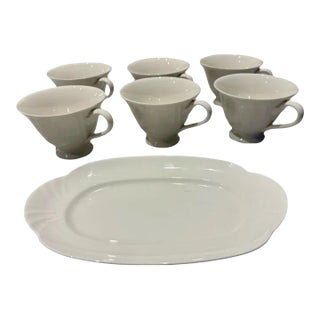 Late 20th Century Villeroy & Boch Tea Cup Set of 6 With Plate For Sale