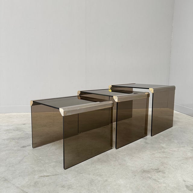 Mid-Century Modern T35 Nesting Tables by Pierangelo Gallotti for Gallotti & Radice, Italy, 1970s, Set of 3 For Sale - Image 3 of 9