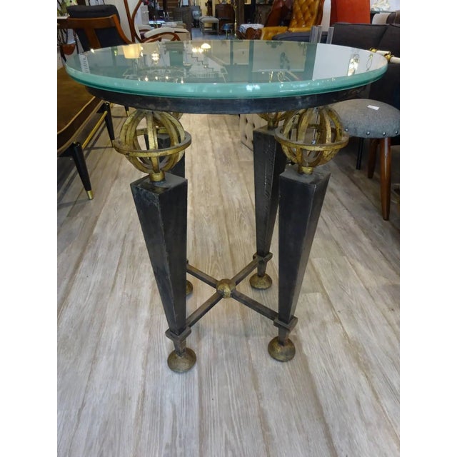 Neoclassical Early 20th Century French Neoclassical Gilt Iron Gueridon For Sale - Image 3 of 4