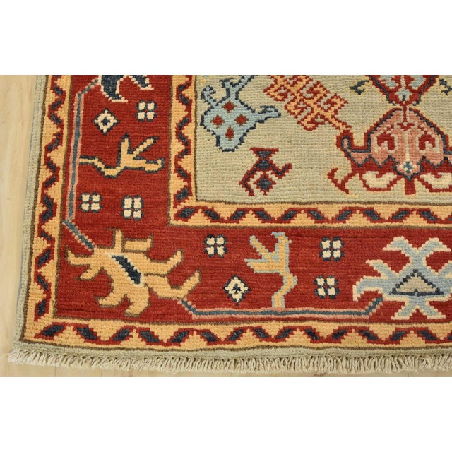 Kazak Runner 2’9” X 9’4” Gray Wool Tribal Hand-Knotted Oriental Rug For Sale - Image 11 of 14