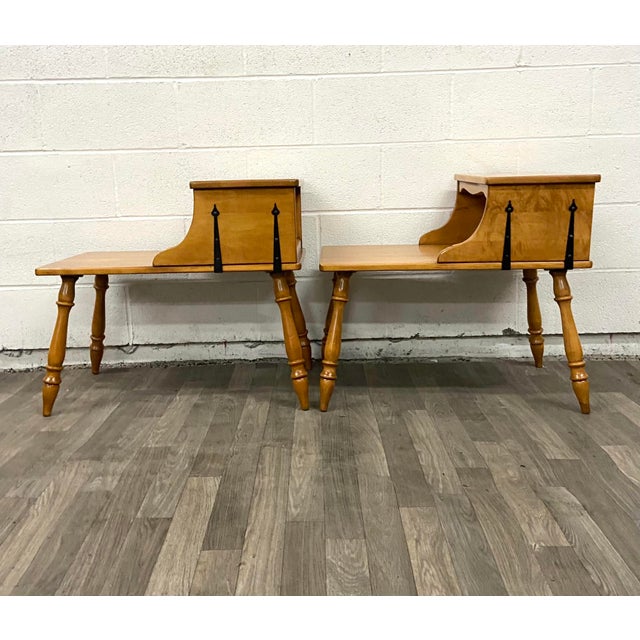 Vintage 1959 Ethan Allen Baumritter Colonial Furniture Maple Side