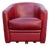 Burgundy Leather Swivel Club Chair, 1980s For Sale