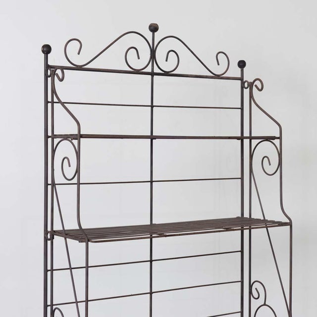 Black 1930S French Provincial Wrought Iron Étagère For Sale - Image 8 of 13