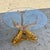 Fabulous gold colored metal Koi fish dining table base with large 36" beveled glass top. Beautiful table base with lots of...