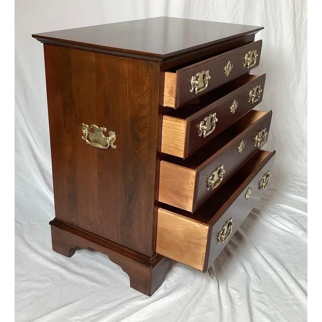 Pennsylvania House A Solid Pennsylvania Cherry Small Bachelors Chest With Chippendale Handles For Sale - Image 4 of 9
