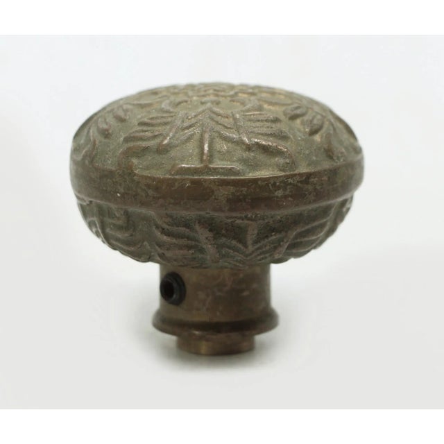Traditional Collector's Quality Bronze Round Door Knob For Sale - Image 3 of 4