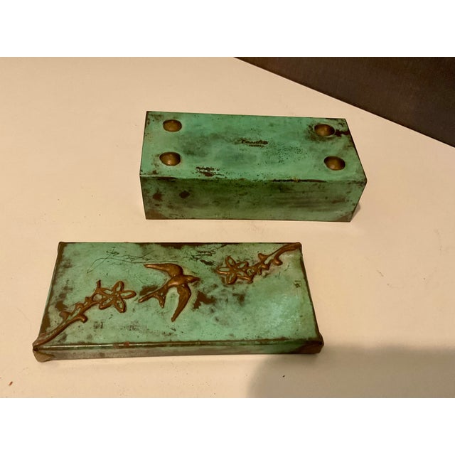 Vintage Zenda Mexico Copper Box With Bird and Floral Relief For Sale - Image 4 of 16
