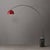 Mid-Century Modern Iconic 95" Mid-Century Modern Arc Floor Lamp, Crimson Red Shade, Black Nickel Body For Sale - Image 3 of 7