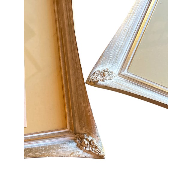 Pair of 1940s Old Florida Black & White Photographs in White Washed Pickled Gilt Frames and Ochre Mat – Palms & Oak-Canopied River For Sale In Jacksonville, FL - Image 6 of 11