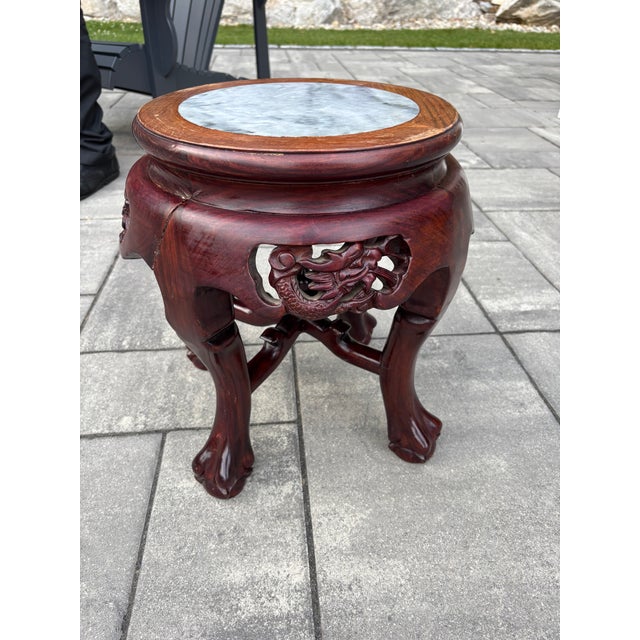 Antique Chinese Carved Rosewood Plant Stand For Sale In New York - Image 6 of 6