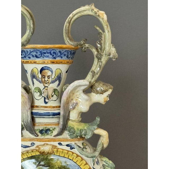 Amphora in Maiolica Ceramic, 1800s For Sale - Image 6 of 15