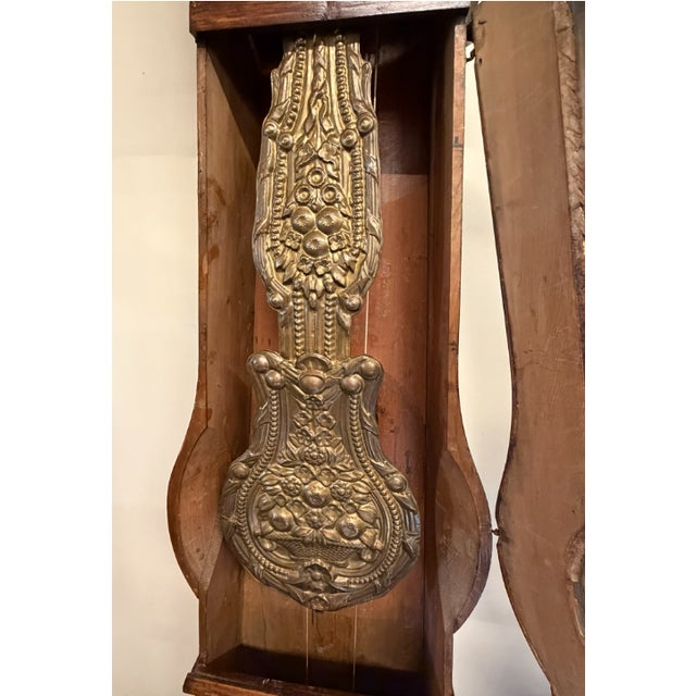 Late 19th Century French Comtoise Morbier Tall Case Clock, Faux Grained Rosewood Over Pine, Circa 1860 For Sale - Image 4 of 15