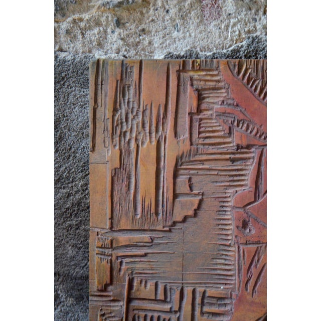 1970s Carved Wooden Plaque, 1970s For Sale - Image 5 of 7