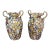 Fratelli Toso Murano Millefiori Double Handled Glass Vases- A Pair For Sale