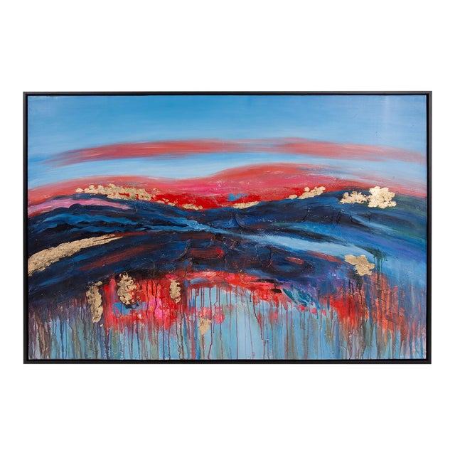 Red Moon Hand Painted Original Art For Sale