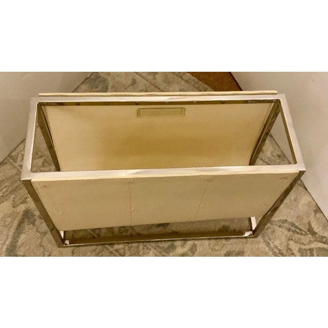 Stylish Arteriors Modern Black and White Marble Kelsie Side Table, polished nickel frame, showroom floor sample