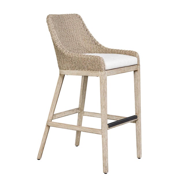 Paloma Outdoor Wicker Bar Stool For Sale - Image 9 of 12
