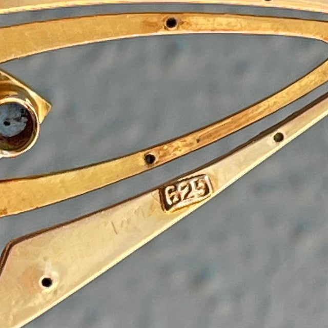 Gold Antique Art Nouveau Pendant, Sapphire & Pearl Drop , C. 1910 For Sale - Image 8 of 8