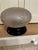 Vintage Frosted Star Cut Shade With Vintage Dark Metal Flush Mount Fixture For Sale - Image 4 of 6