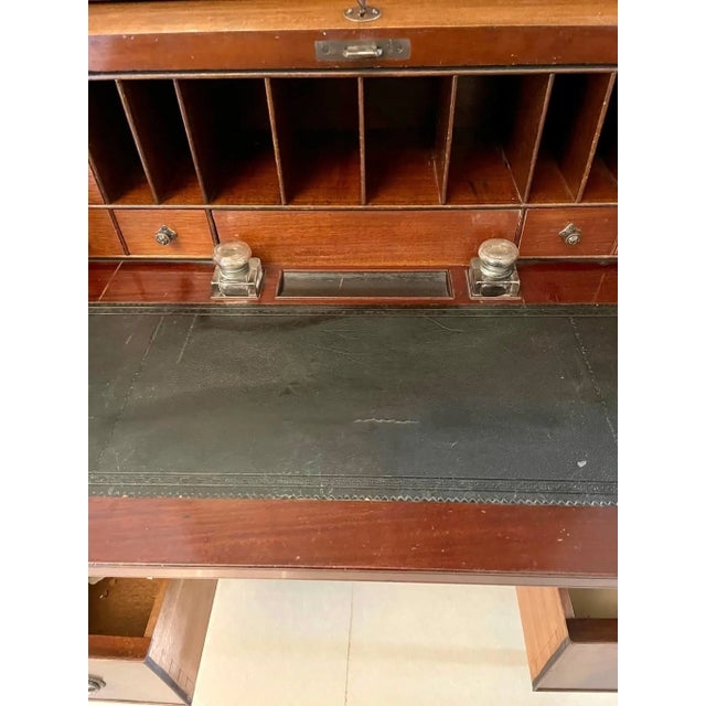 Antique Edwardian Mahogany Cylinder Bookcase For Sale - Image 6 of 13