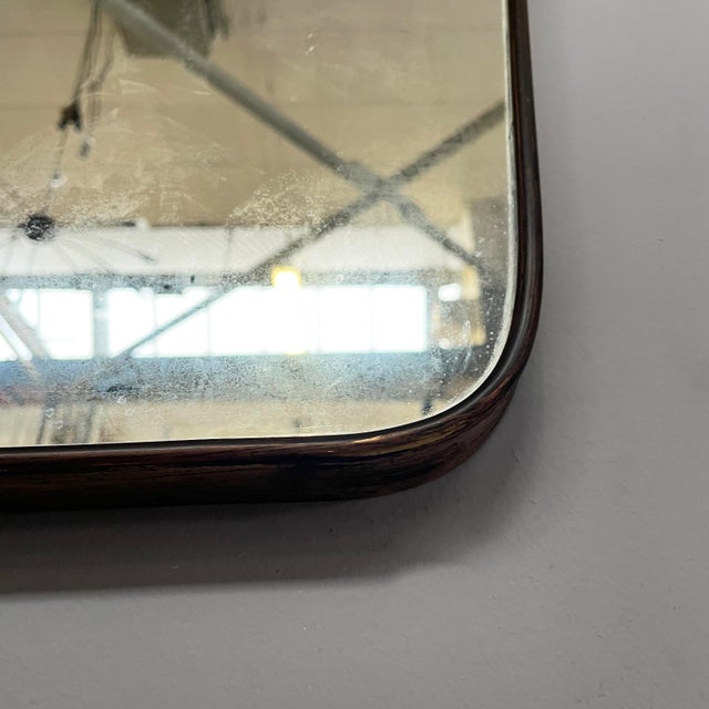 Mid-Century Modern Italian Shaped Wall Mirror in Burnished Brass, 1950s For Sale - Image 11 of 15