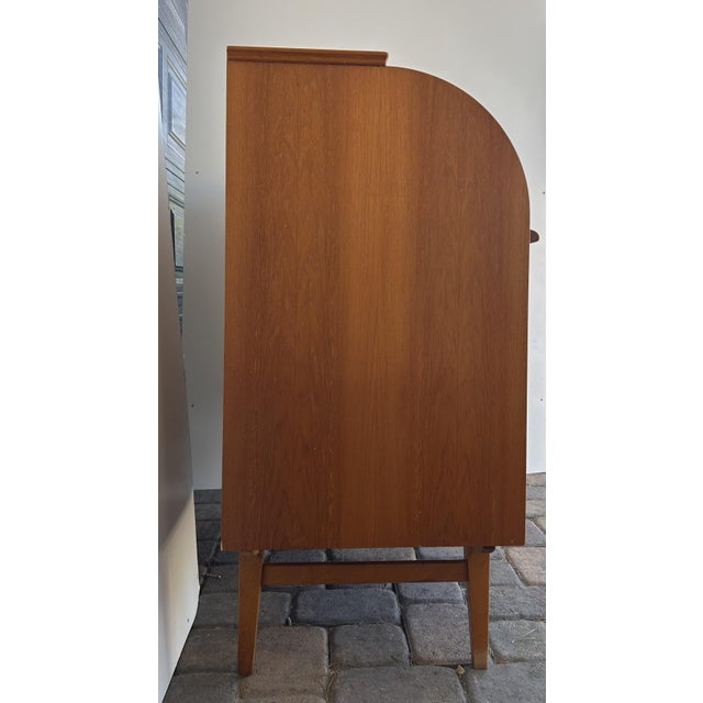 Vintage 1960s Egon Ostregaard Danish Teak Rolltop Secretary Desk / Dresser For Sale In Las Vegas - Image 6 of 14