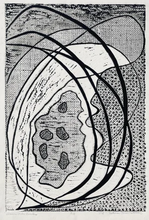 1975 Selma Bluestein Stream Over Rocks Abstract Etching