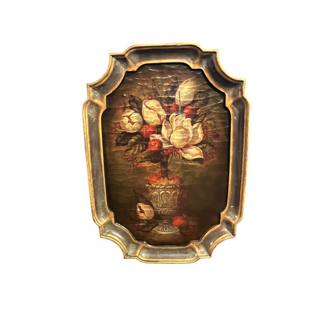 Vintage Homco Large Floral Still Life Wall Plaque "Magnolias & Pomegranates" by Robbie Meyer For Sale - Image 12 of 12
