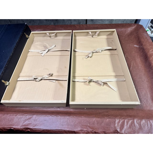 Early 20th Century Oshkosh Wardrobe Steamer Trunk With Original Interior & Diamond Inlay For Sale - Image 10 of 12