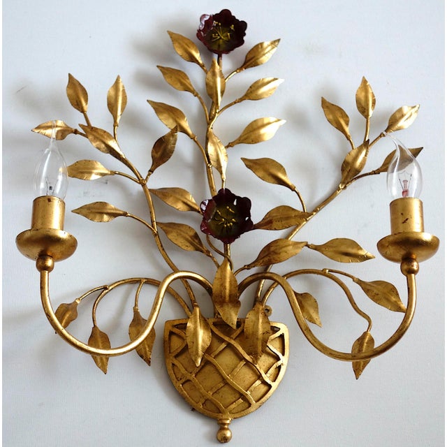 Fire-Gilded Metal Wall Lamp with 2 Bulbs by Hans Möller, 1970s For Sale - Image 10 of 10